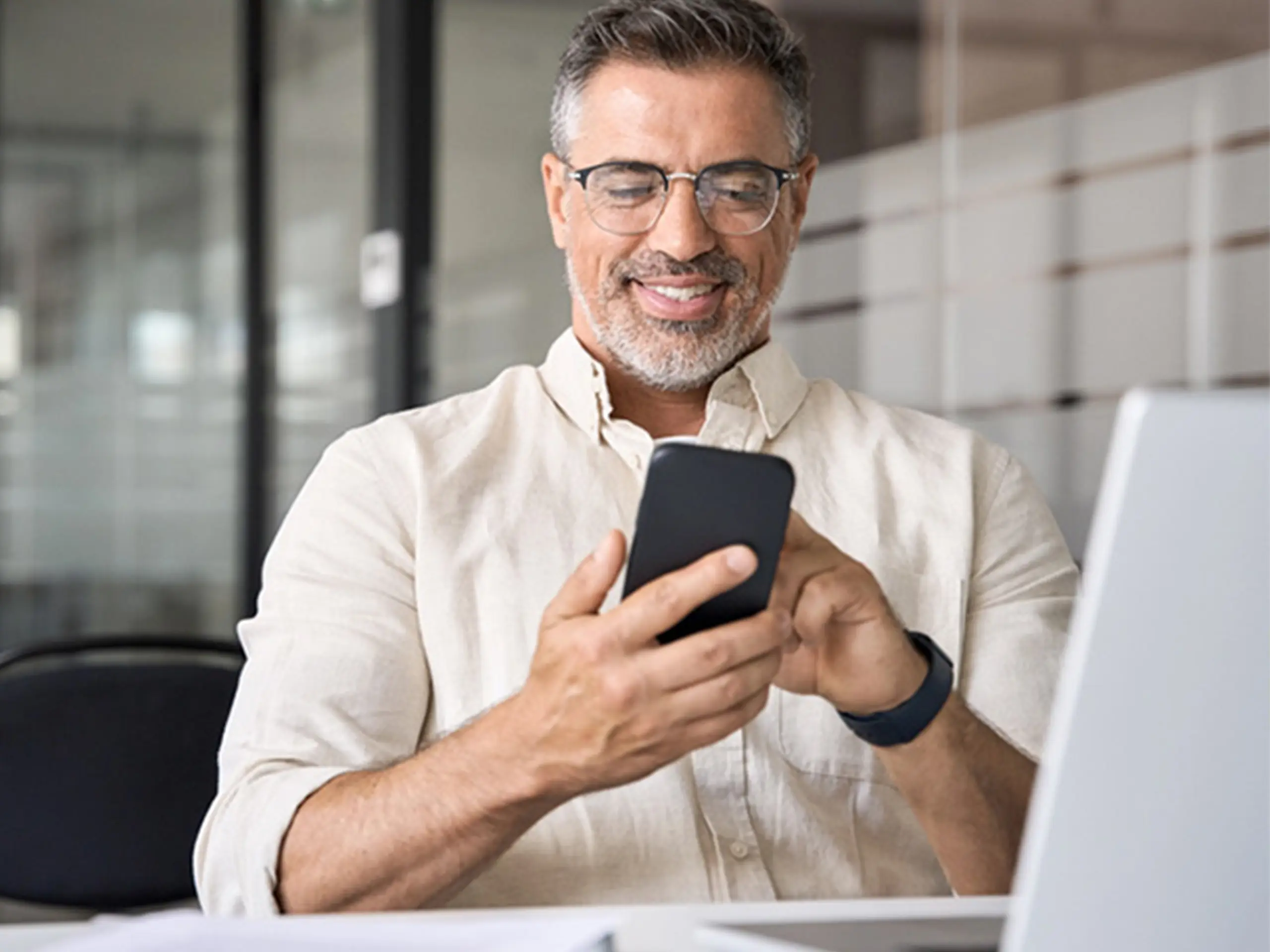 Man looking at phone
