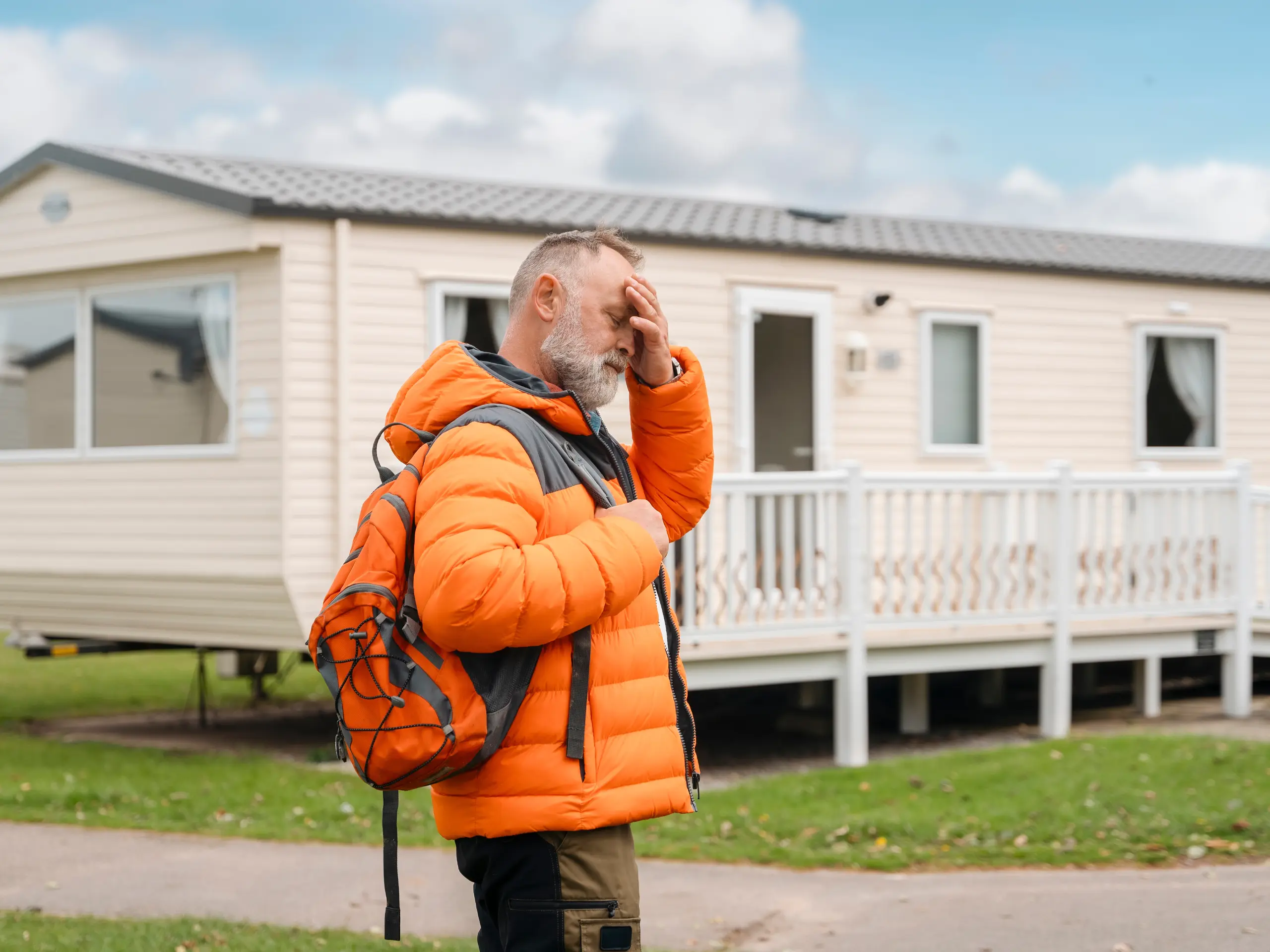 Man not happy with his new caravan