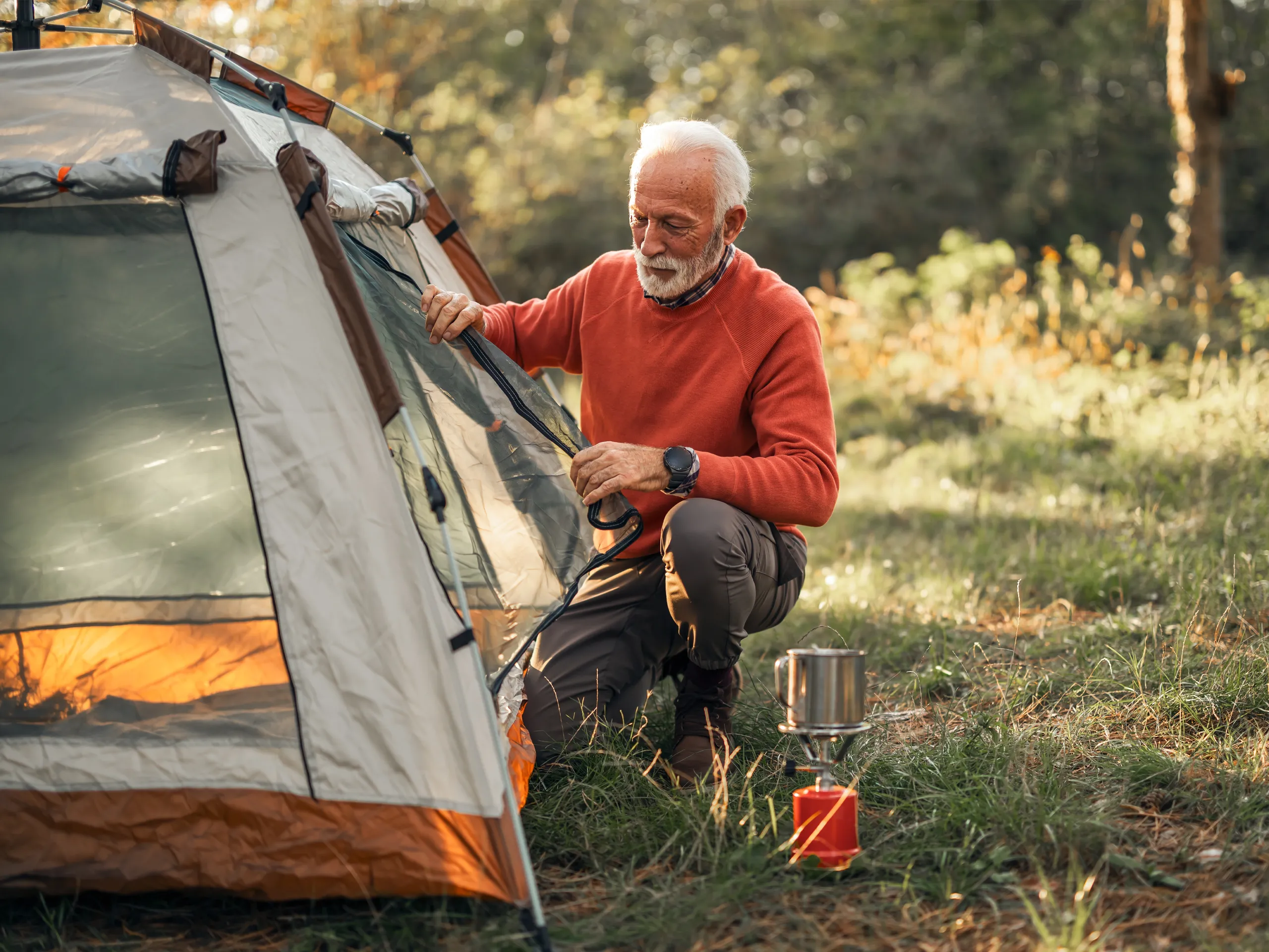 Man Dealing With Tent