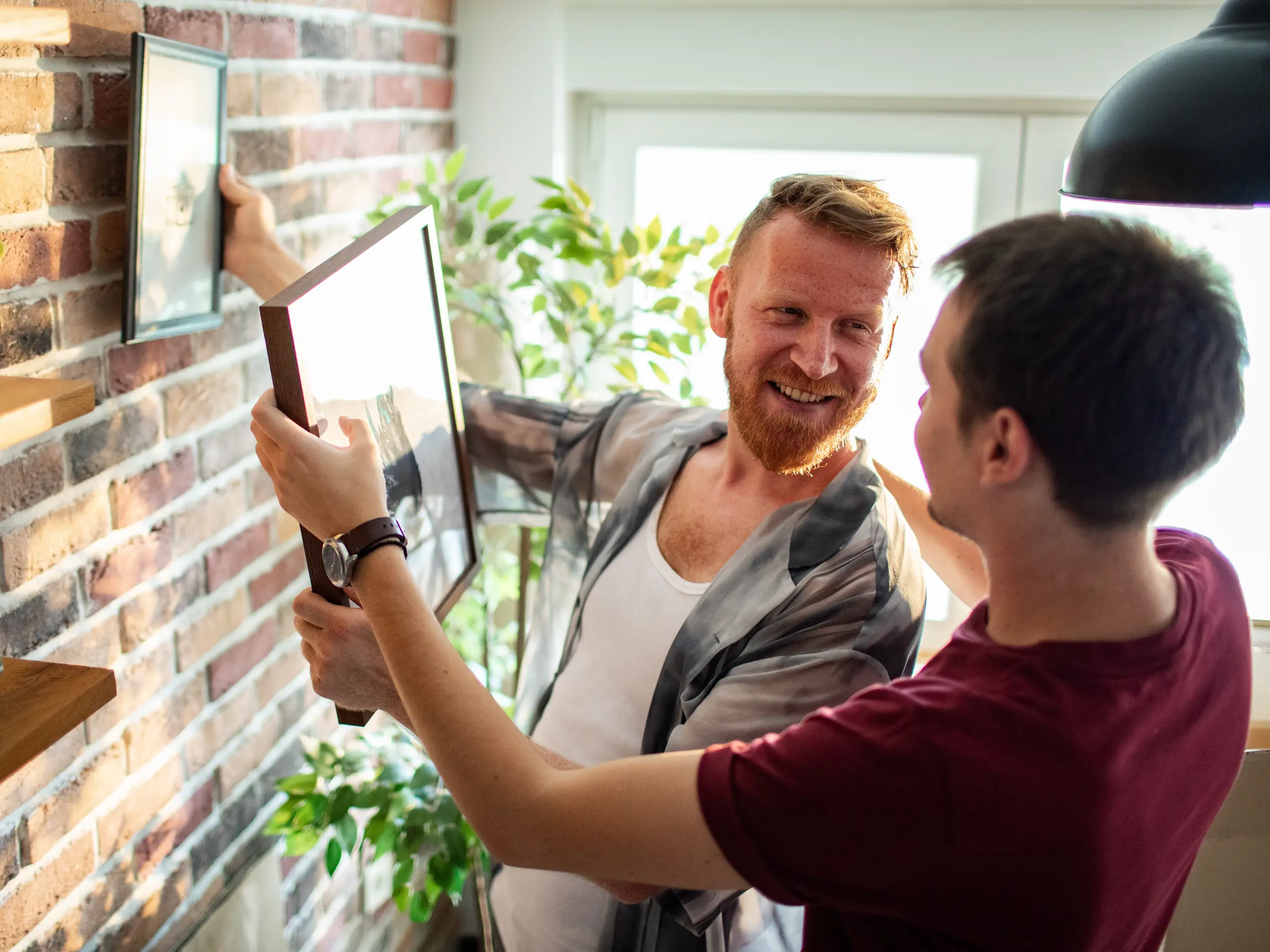 Two men renting