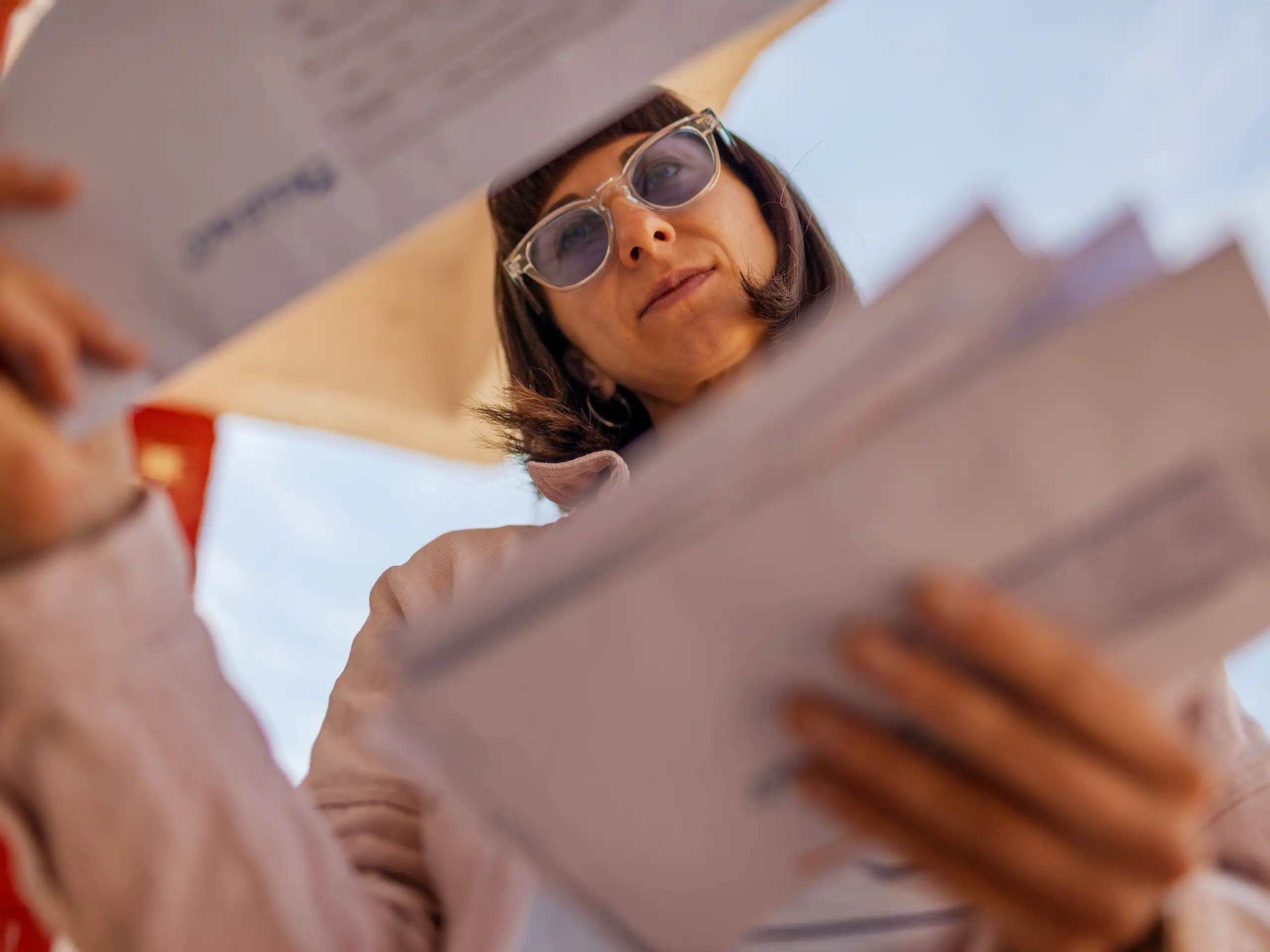 woman receiving a letter