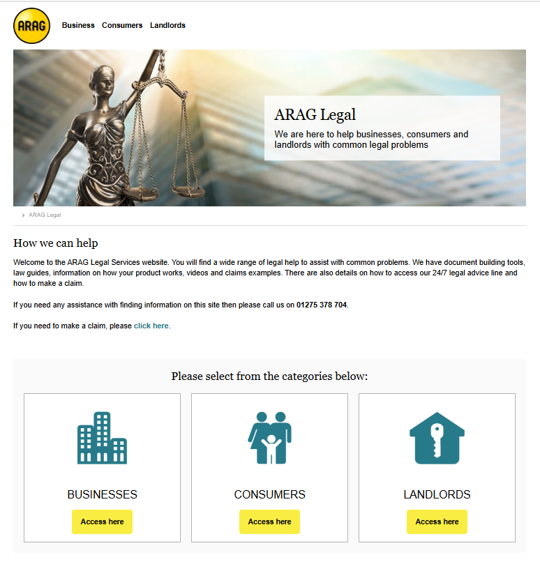 Arag Legal Screenshot