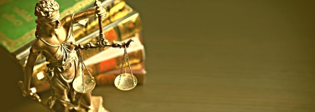 Statue of Lady justice in library